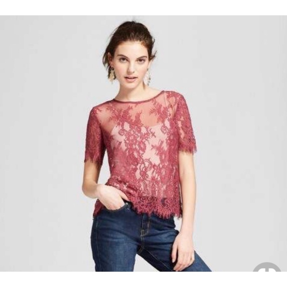 New, Xhilaration, Burgundy Lace Top!